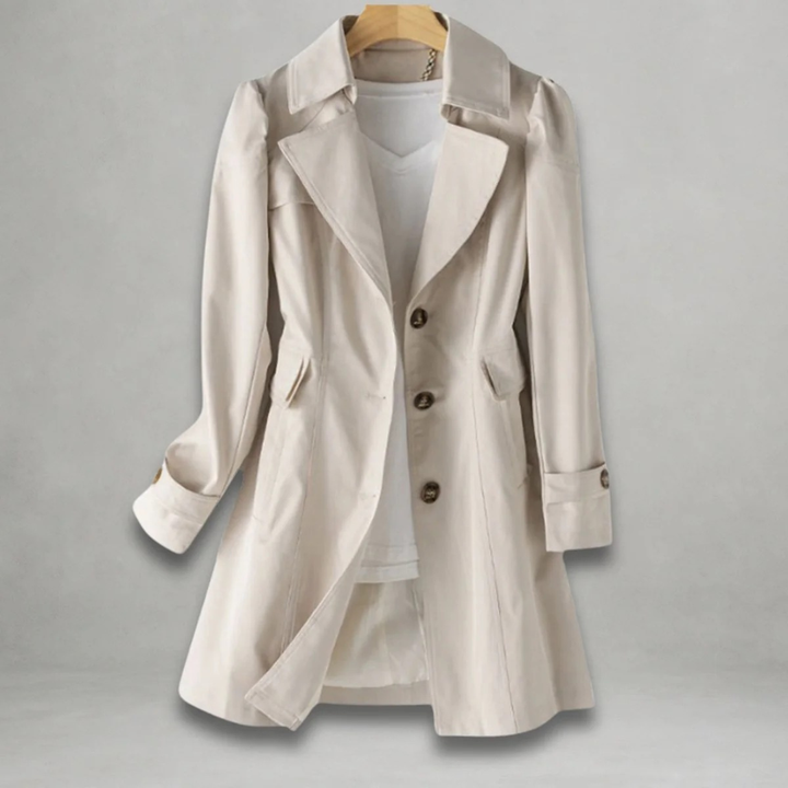 Trench Coat with Statement Collar and Button Front Modeberg Bern