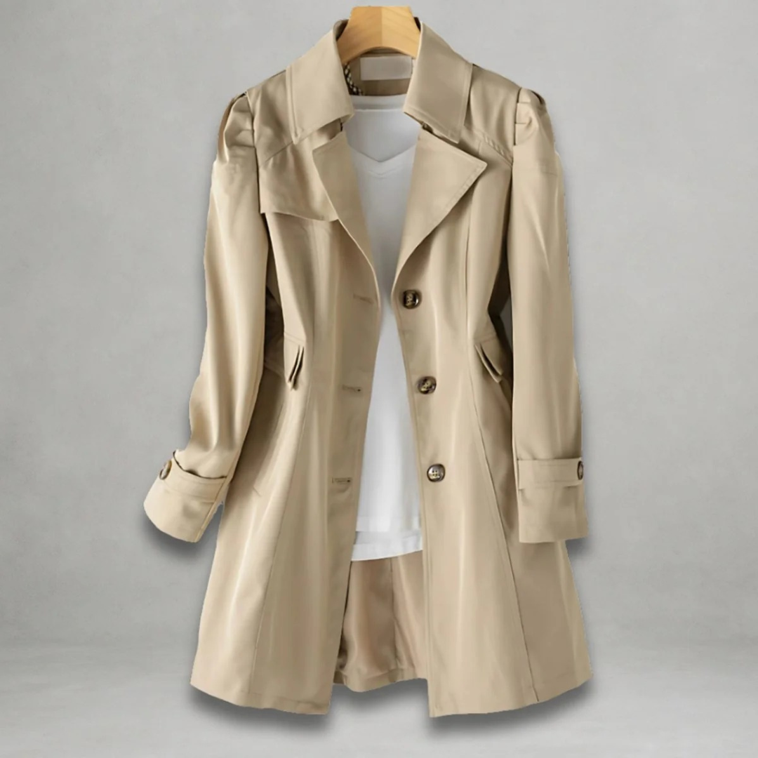 Trench Coat with Statement Collar and Button Front Modeberg Bern