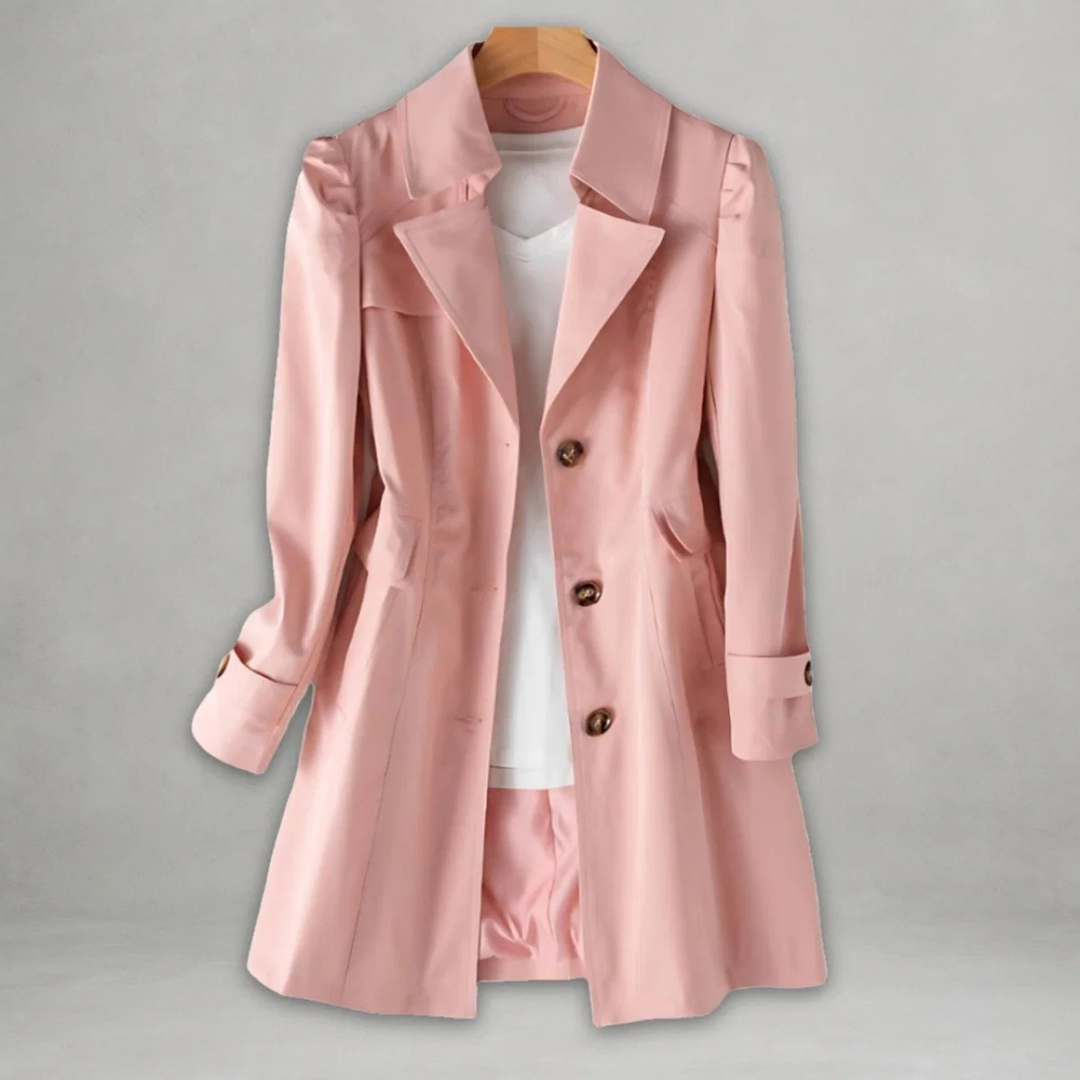 Trench Coat with Statement Collar and Button Front Modeberg Bern