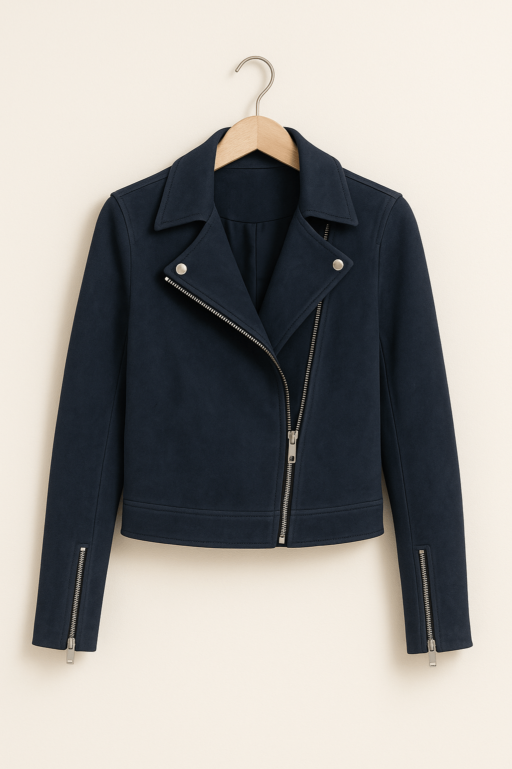 Faux Suede Zip-Up Biker Jacket Modeberg Bern