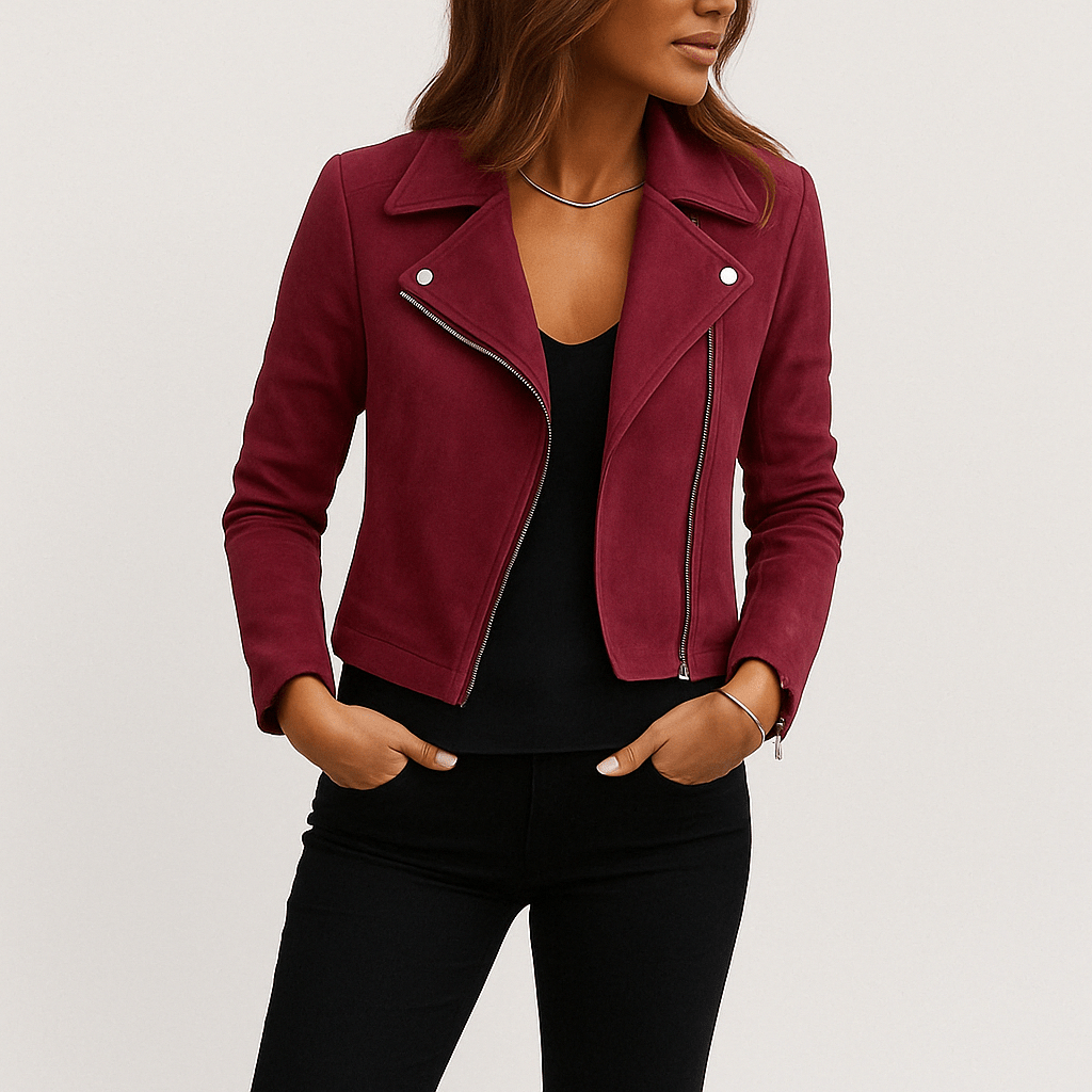 Faux Suede Zip-Up Biker Jacket Modeberg Bern