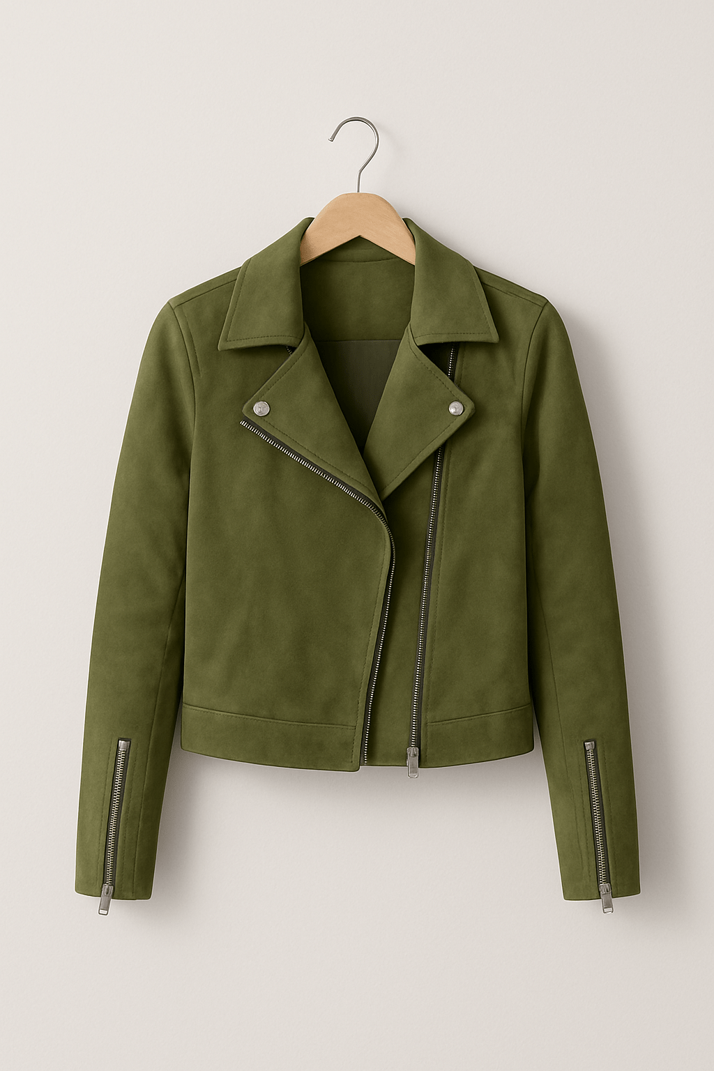 Faux Suede Zip-Up Biker Jacket Modeberg Bern