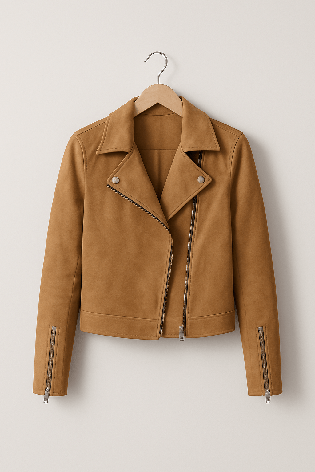 Faux Suede Zip-Up Biker Jacket Modeberg Bern