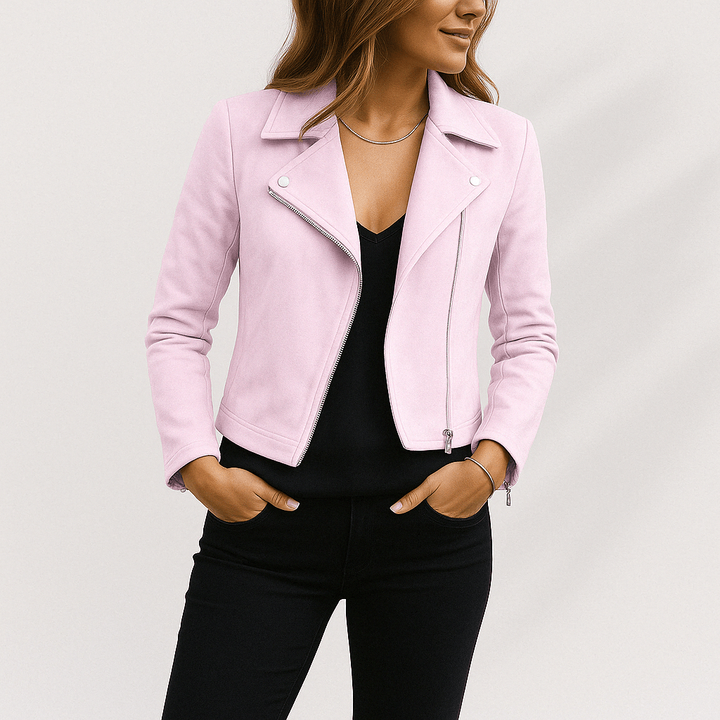Faux Suede Zip-Up Biker Jacket Modeberg Bern