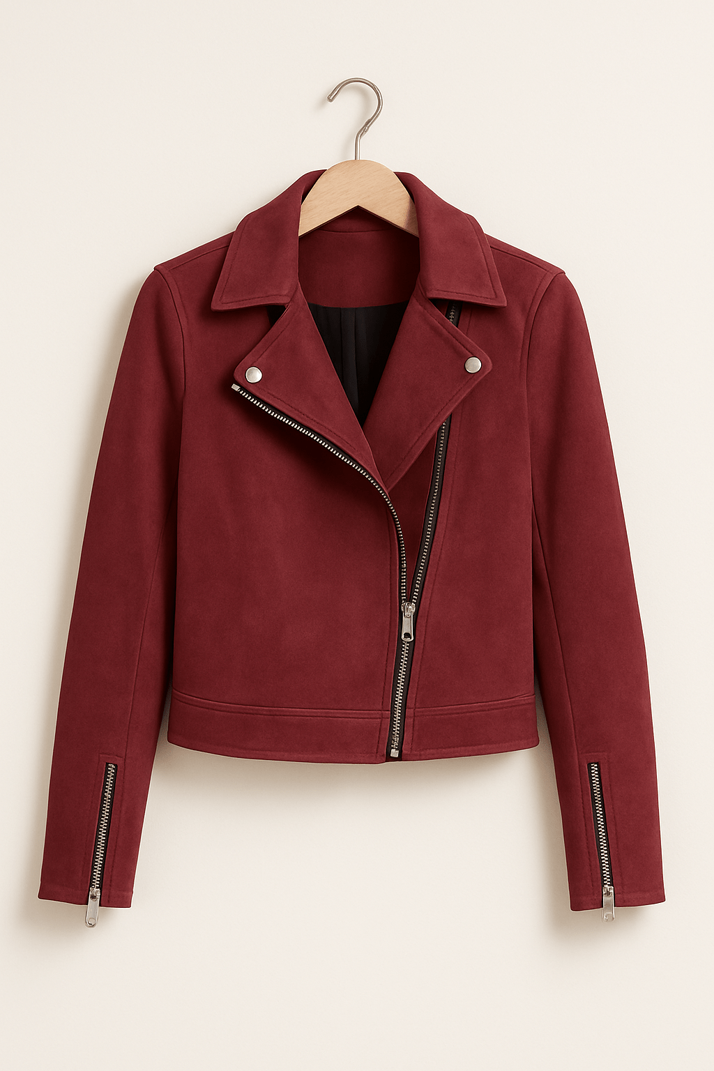 Faux Suede Zip-Up Biker Jacket Modeberg Bern