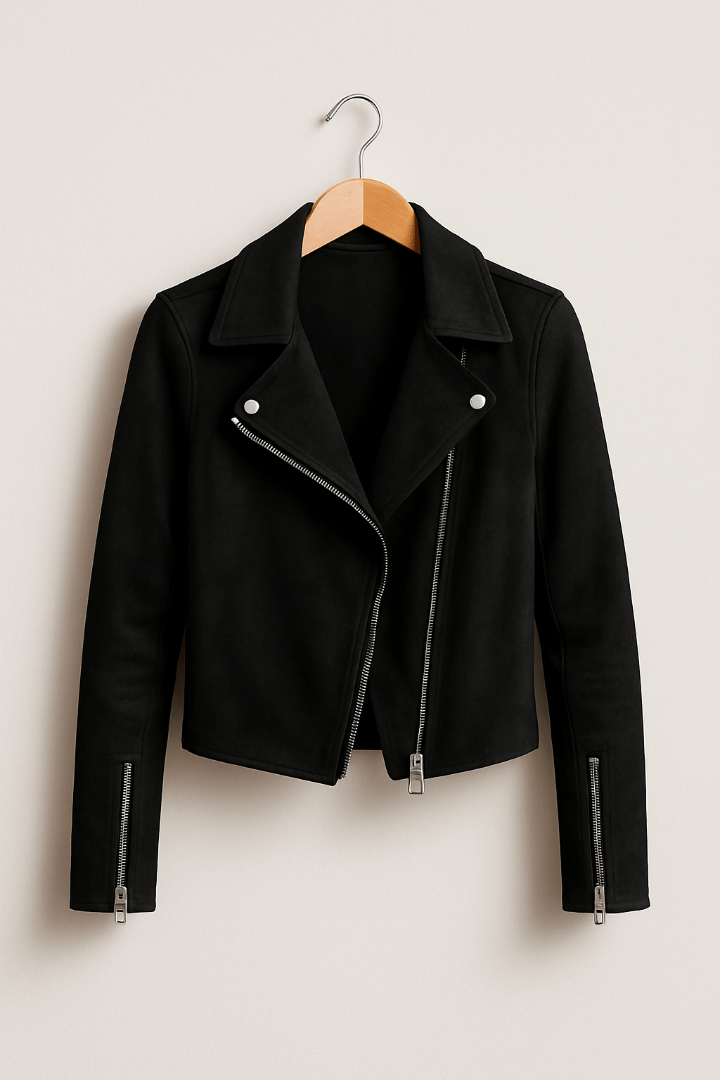 Faux Suede Zip-Up Biker Jacket Modeberg Bern