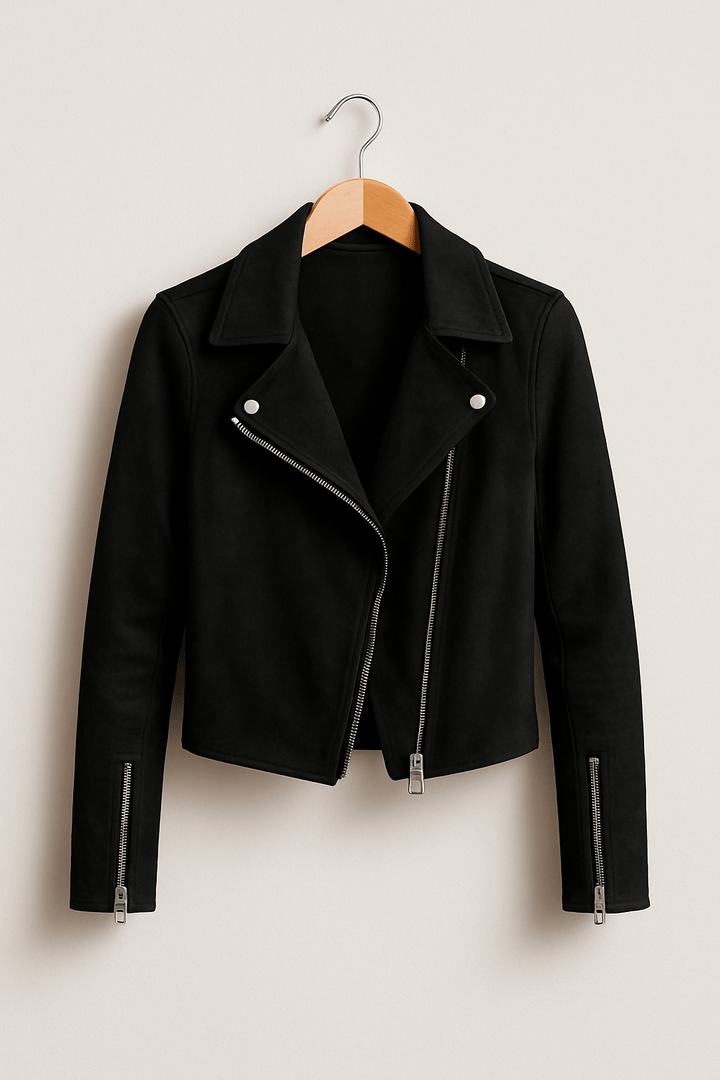 Faux Suede Zip-Up Biker Jacket Modeberg Bern