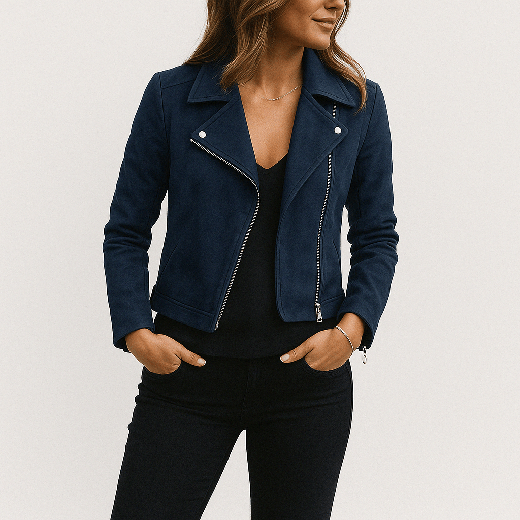 Faux Suede Zip-Up Biker Jacket Modeberg Bern