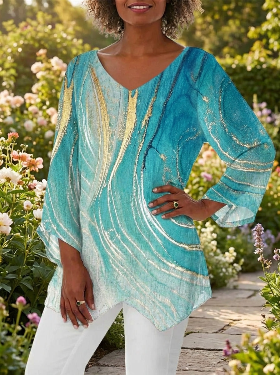 Turiel™ Asymmetrische V-Ausschnitt Bluse Modeberg Bern