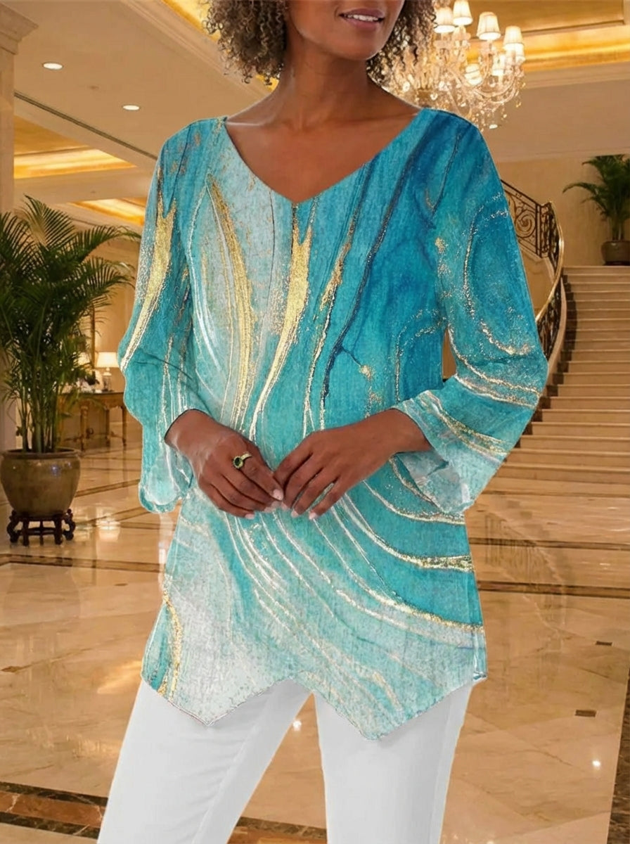 Turiel™ Asymmetrische V-Ausschnitt Bluse Modeberg Bern