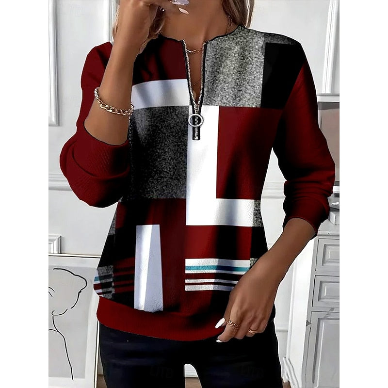 Color Block Zip-Neck Sweatshirt Modeberg Bern