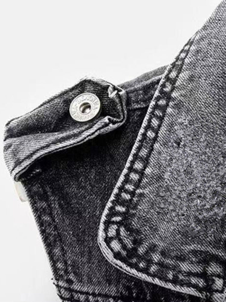 Women's Edgy Denim Biker Vest Modeberg Bern