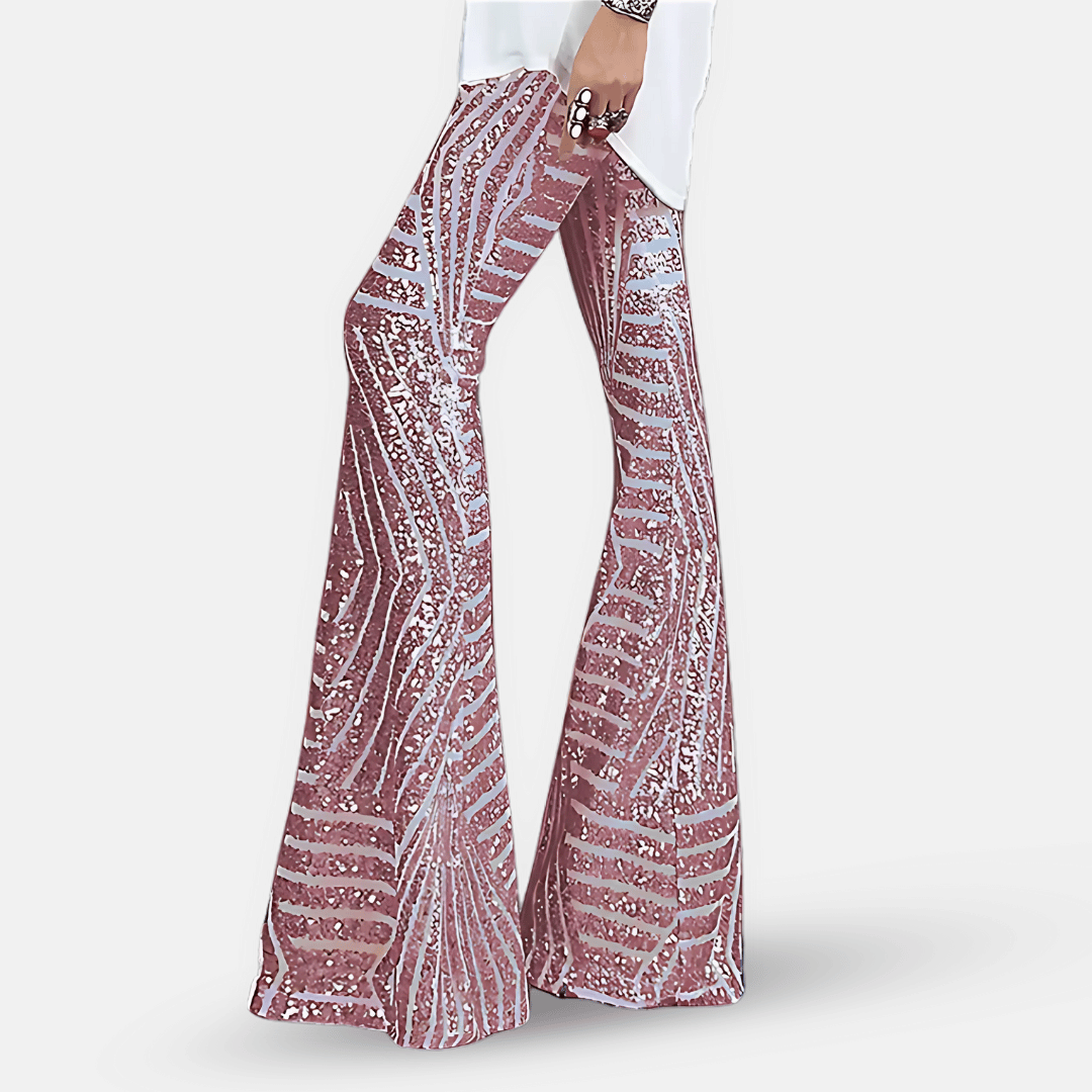 Women's Shimmering Sequined Bell Bottoms Modeberg Bern