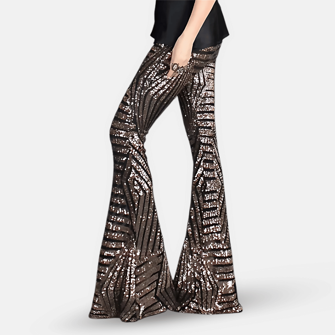 Women's Shimmering Sequined Bell Bottoms Modeberg Bern