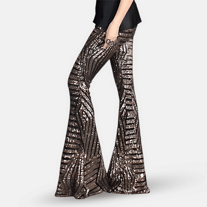 Women's Shimmering Sequined Bell Bottoms Modeberg Bern
