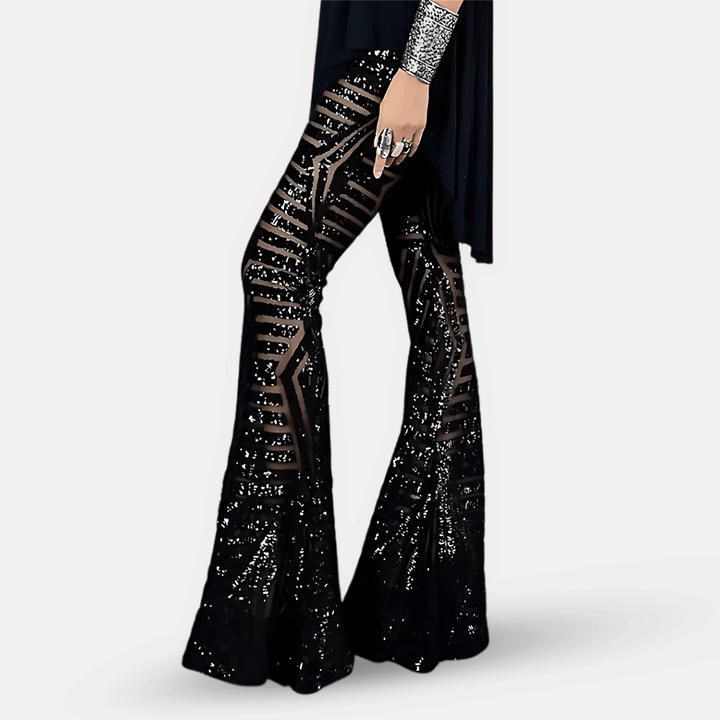 Women's Shimmering Sequined Bell Bottoms Modeberg Bern