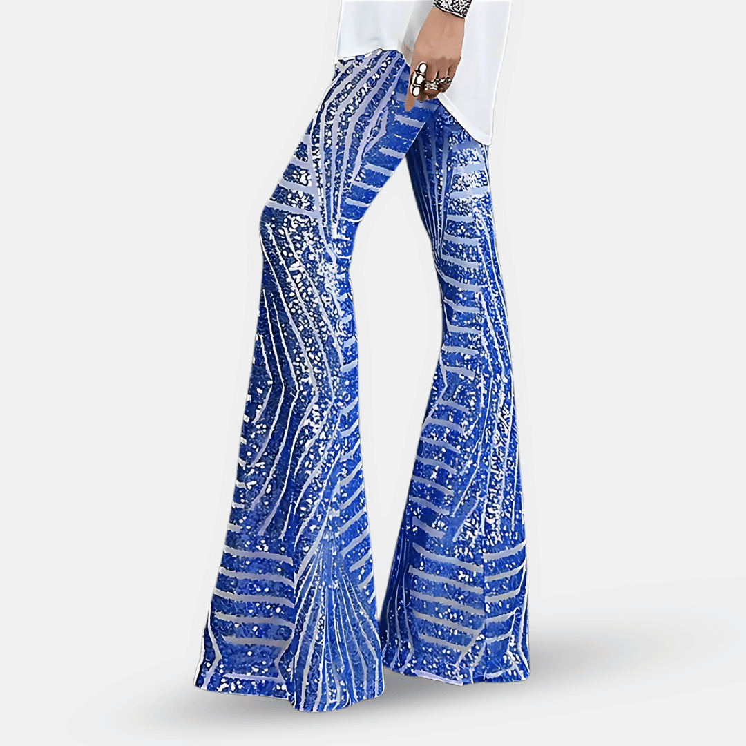 Women's Shimmering Sequined Bell Bottoms Modeberg Bern