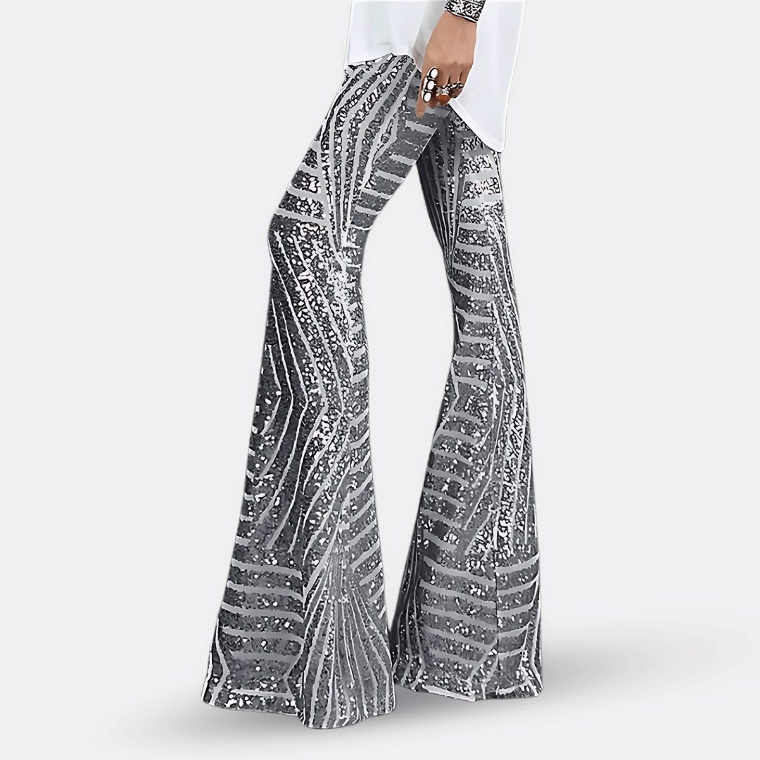Women's Shimmering Sequined Bell Bottoms Modeberg Bern