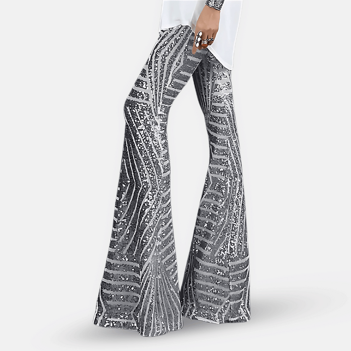 Women's Shimmering Sequined Bell Bottoms Modeberg Bern