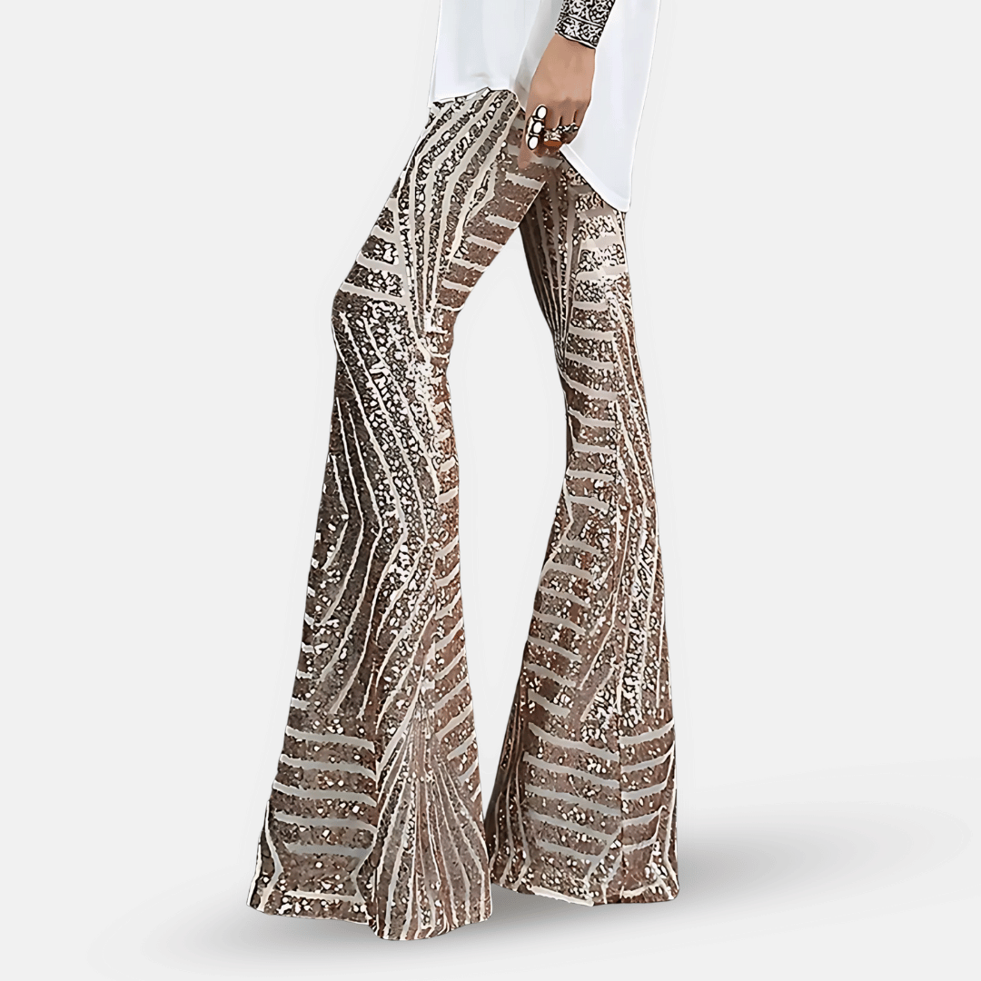 Women's Shimmering Sequined Bell Bottoms Modeberg Bern