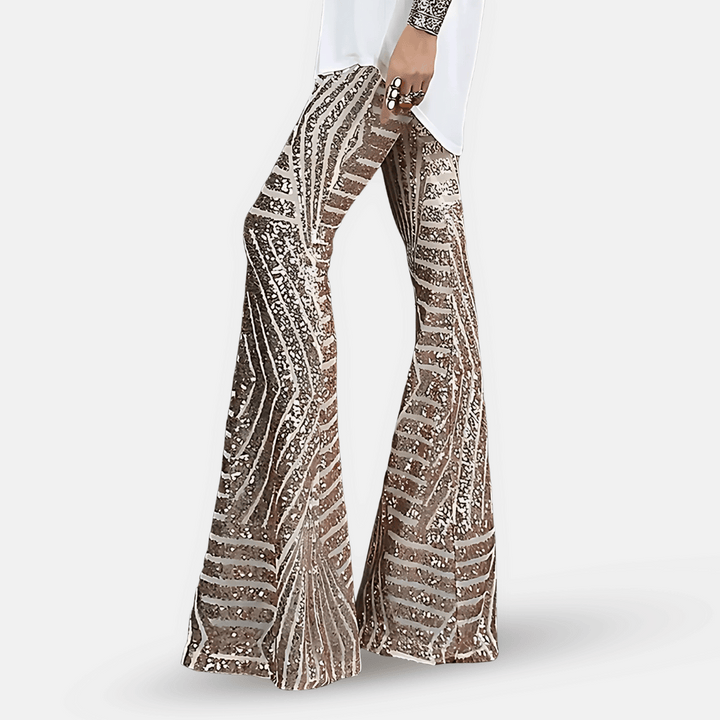 Women's Shimmering Sequined Bell Bottoms Modeberg Bern
