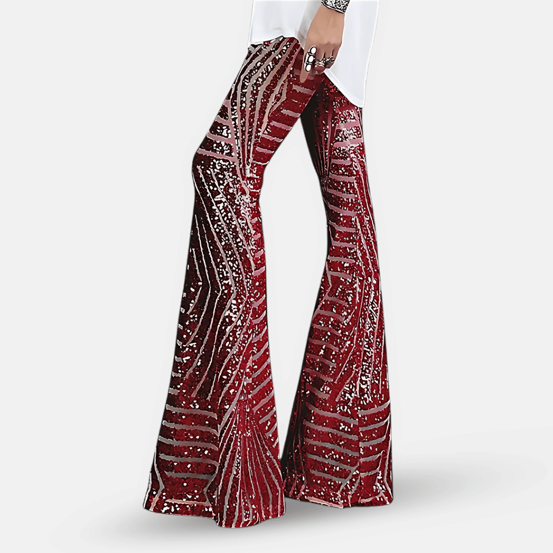 Women's Shimmering Sequined Bell Bottoms Modeberg Bern