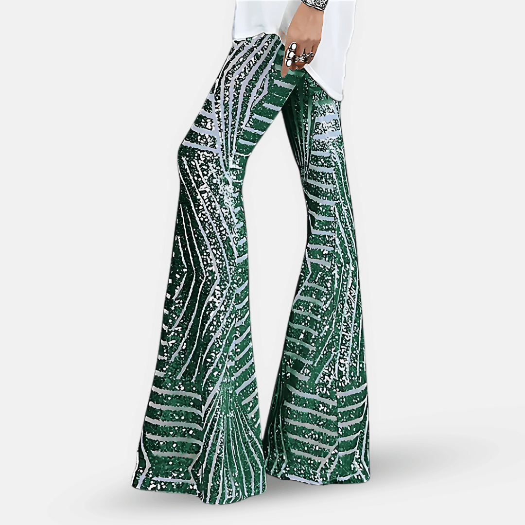 Women's Shimmering Sequined Bell Bottoms Modeberg Bern