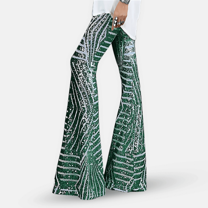Women's Shimmering Sequined Bell Bottoms Modeberg Bern