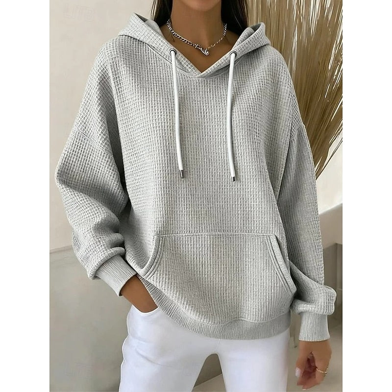 Textured Drawstring Hoodie Modeberg Bern
