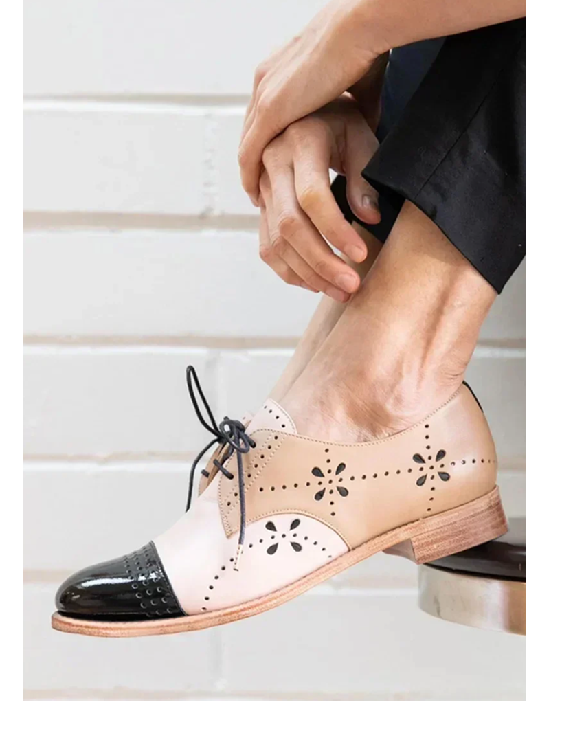 Mary Jane Wingtip Oxfords with Lace-Up Closure Modeberg Bern