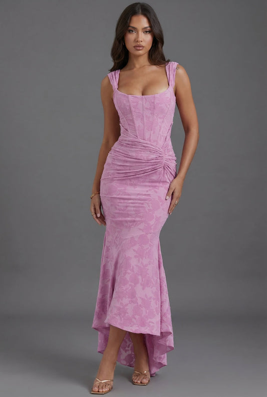 Corset Ruched Wedding Guest Maxi Dress Modeberg Bern