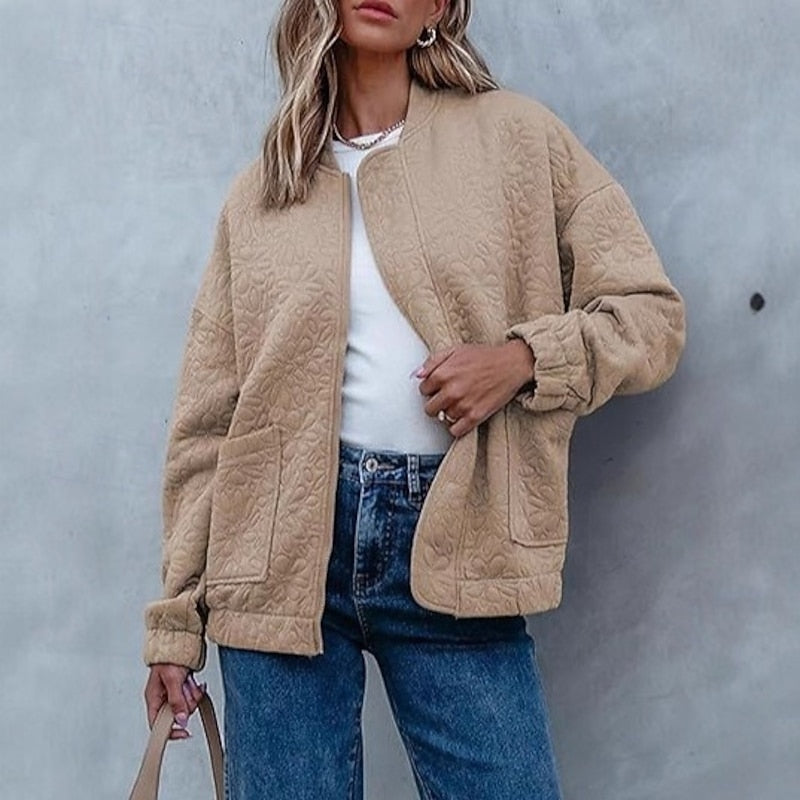 Textured Floral Bomber Jacket Modeberg Bern