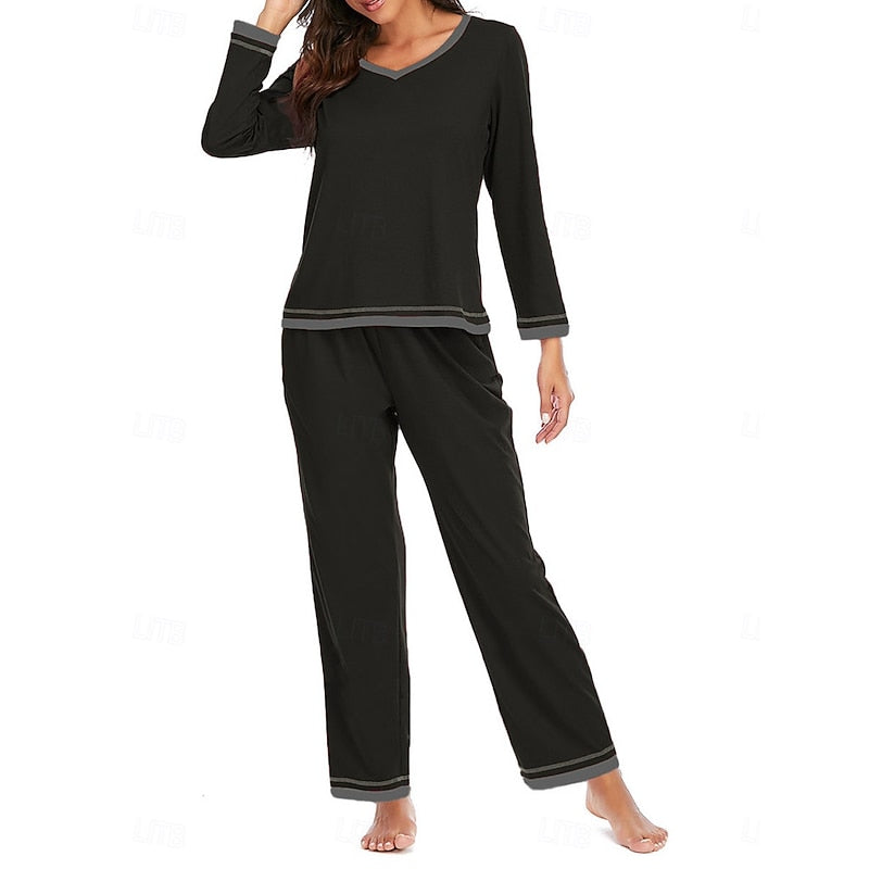 Relaxed V-Neck Loungewear Set Modeberg Bern