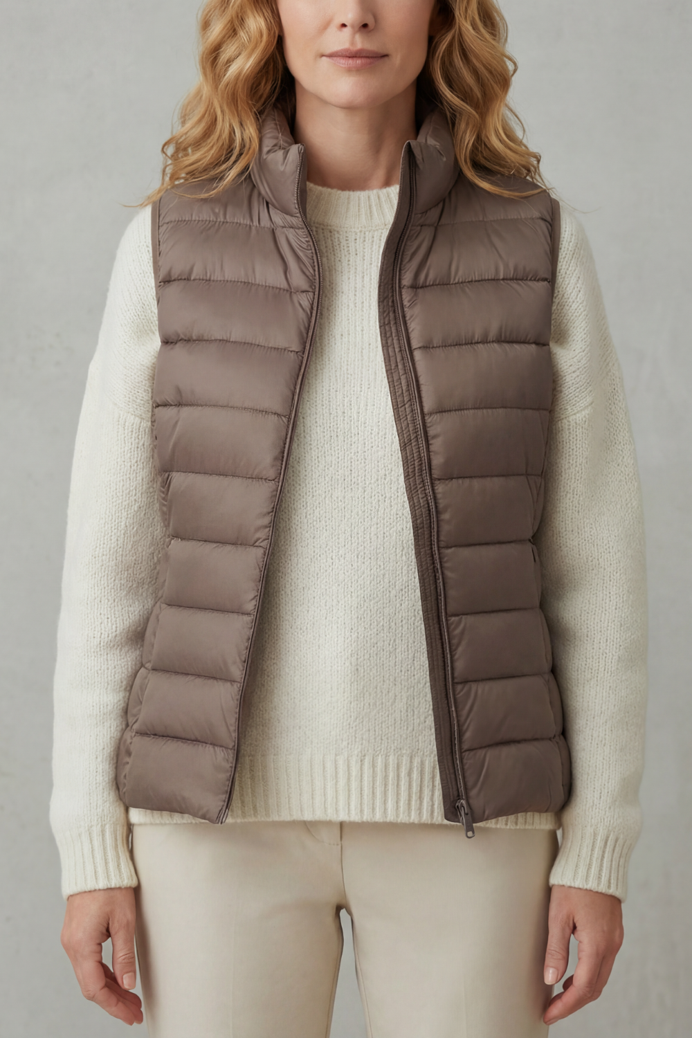 Quilted Puffer Gilet with High Neck and Zip Front Modeberg Bern