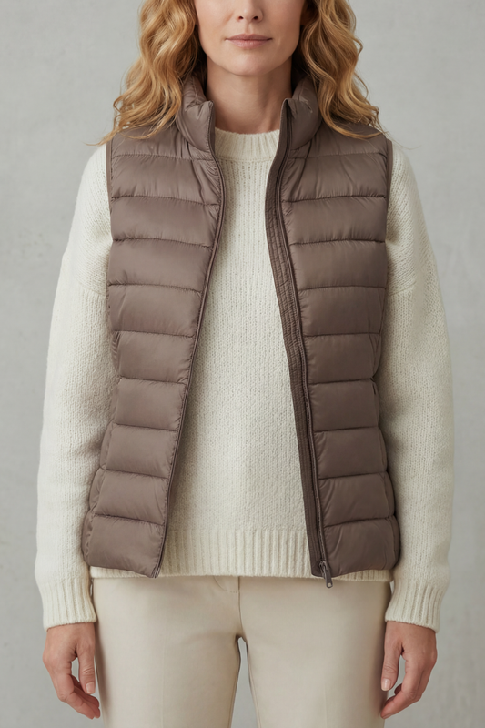 Quilted Puffer Gilet with High Neck and Zip Front Modeberg Bern
