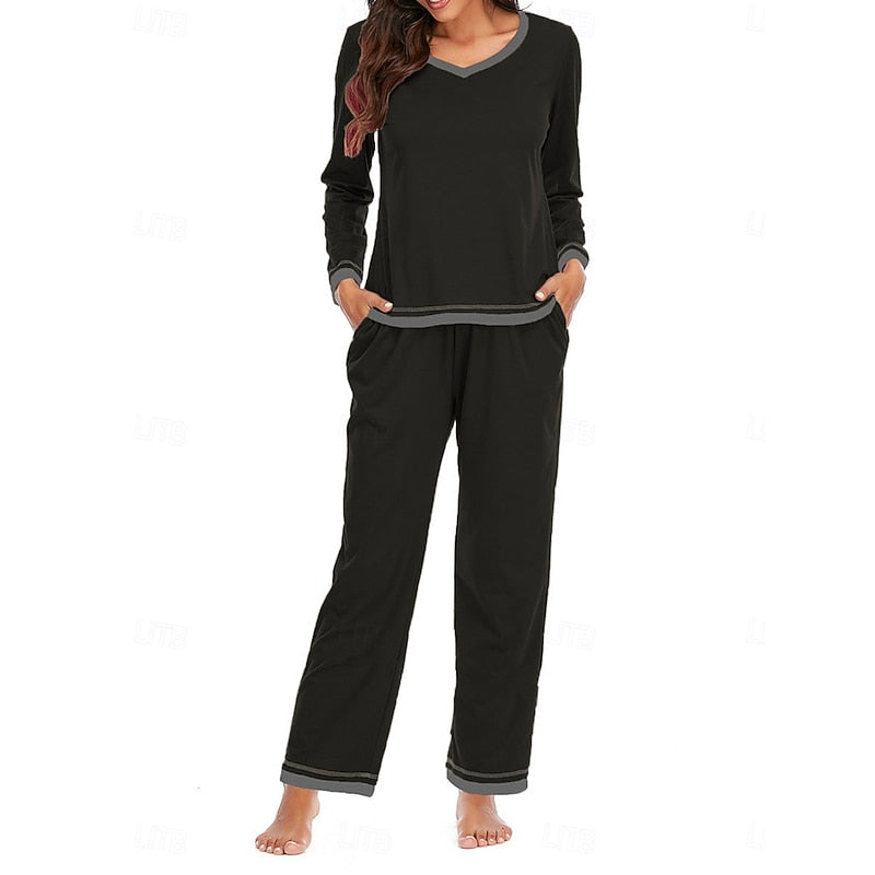 Relaxed V-Neck Loungewear Set Modeberg Bern