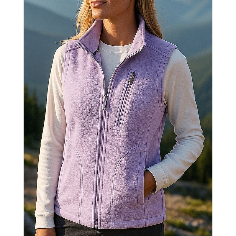 Cozy Zip-Up Vest Top with Stand Collar Modeberg Bern
