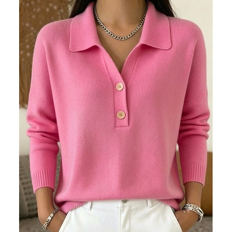 Refined Collared Button Jumper Modeberg Bern