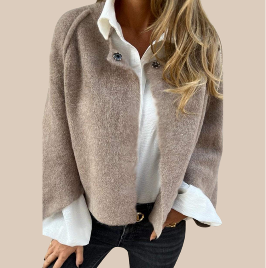 Single Breasted Wool Blend Coat for Women Modeberg Bern