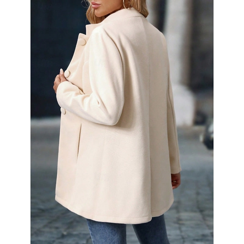 Single-Breasted Stand Collar Coat with Tailored Fit Modeberg Bern