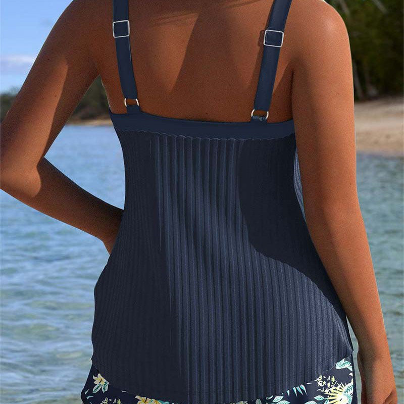 Alina™ Bedrucktes Badeanzug-Set mit Oberteil und Shorts für Damen
