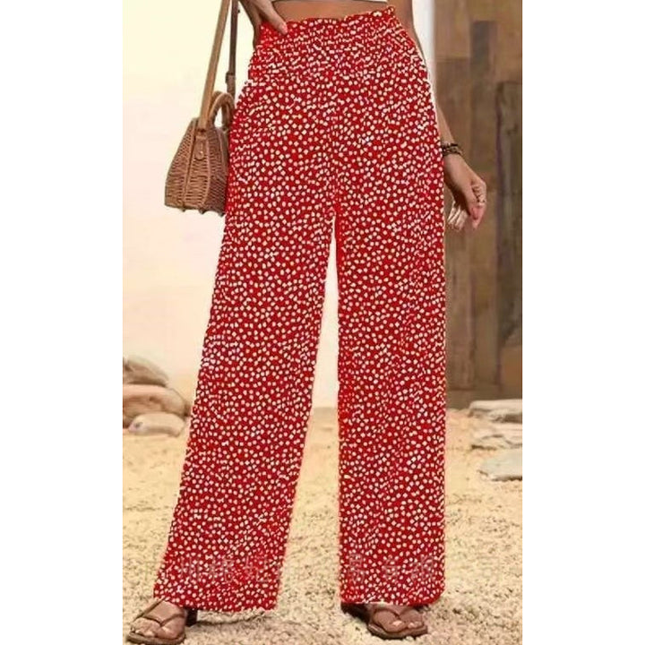 Smocked High Waist Wide Leg Trousers Modeberg Bern