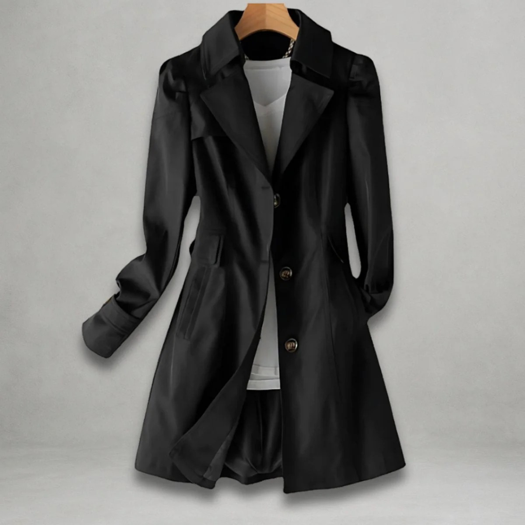 Trench Coat with Statement Collar and Button Front Modeberg Bern