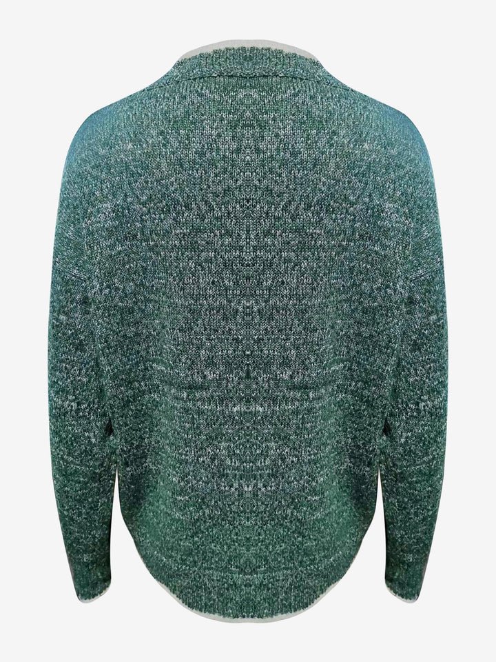 Notch V-Neck Long Sleeve Knit Jumper Modeberg Bern