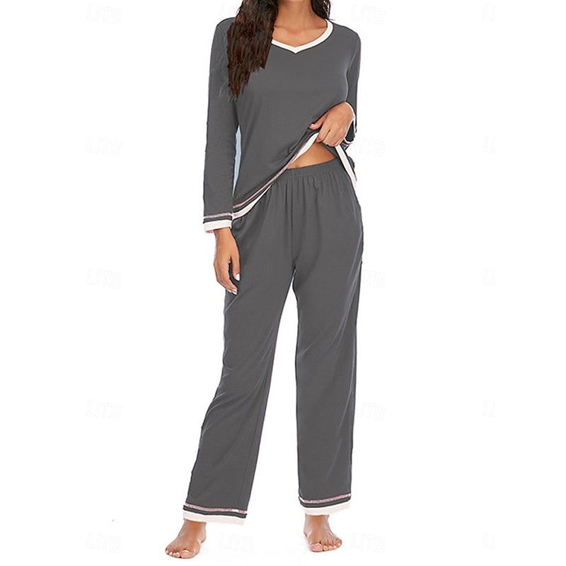 Relaxed V-Neck Loungewear Set Modeberg Bern