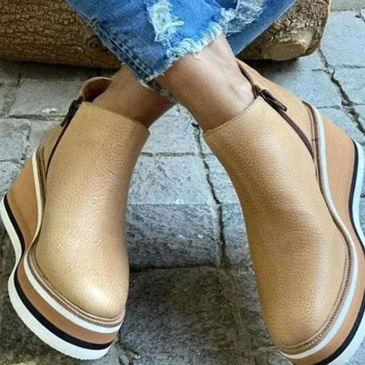 Platform Wedge Chelsea Ankle Boots for Women Modeberg Bern