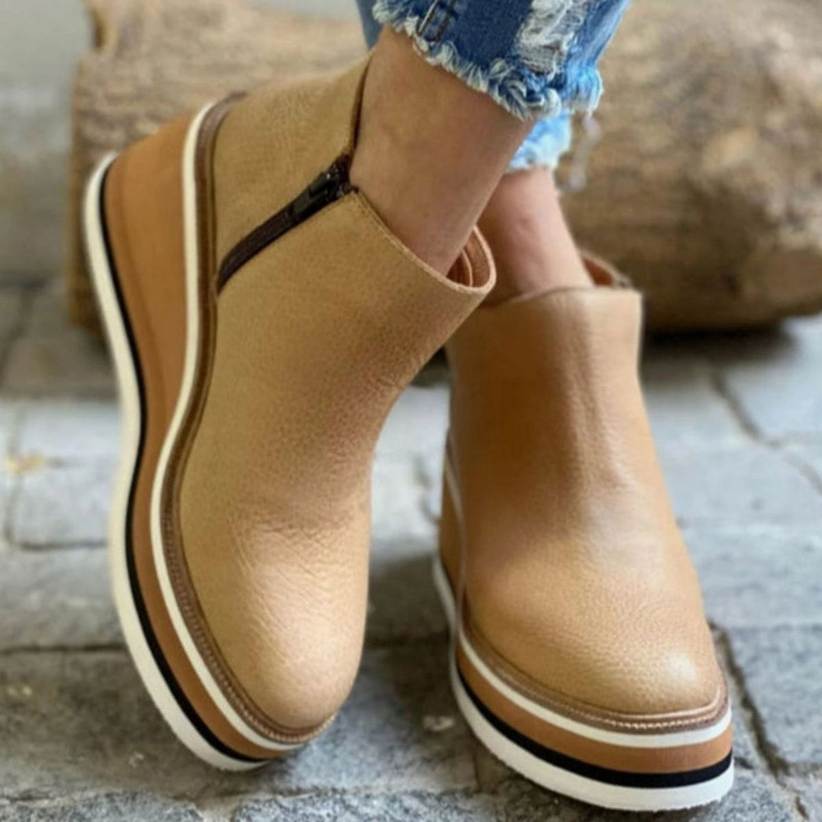 Platform Wedge Chelsea Ankle Boots for Women Modeberg Bern