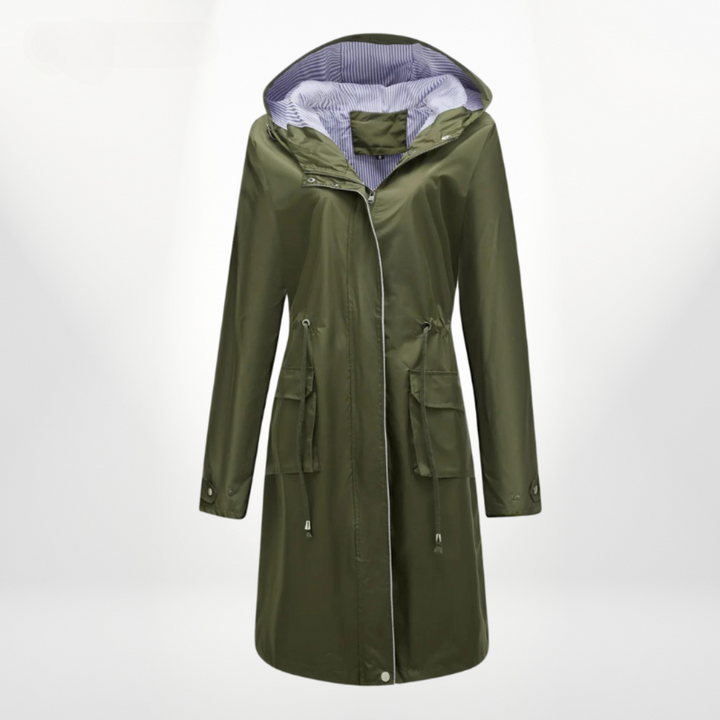 Structured Rain Jacket with Hood and Drawstring Waist Modeberg Bern