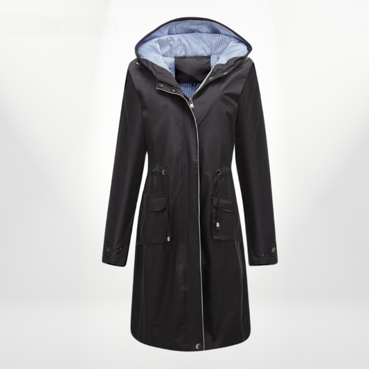 Structured Rain Jacket with Hood and Drawstring Waist Modeberg Bern