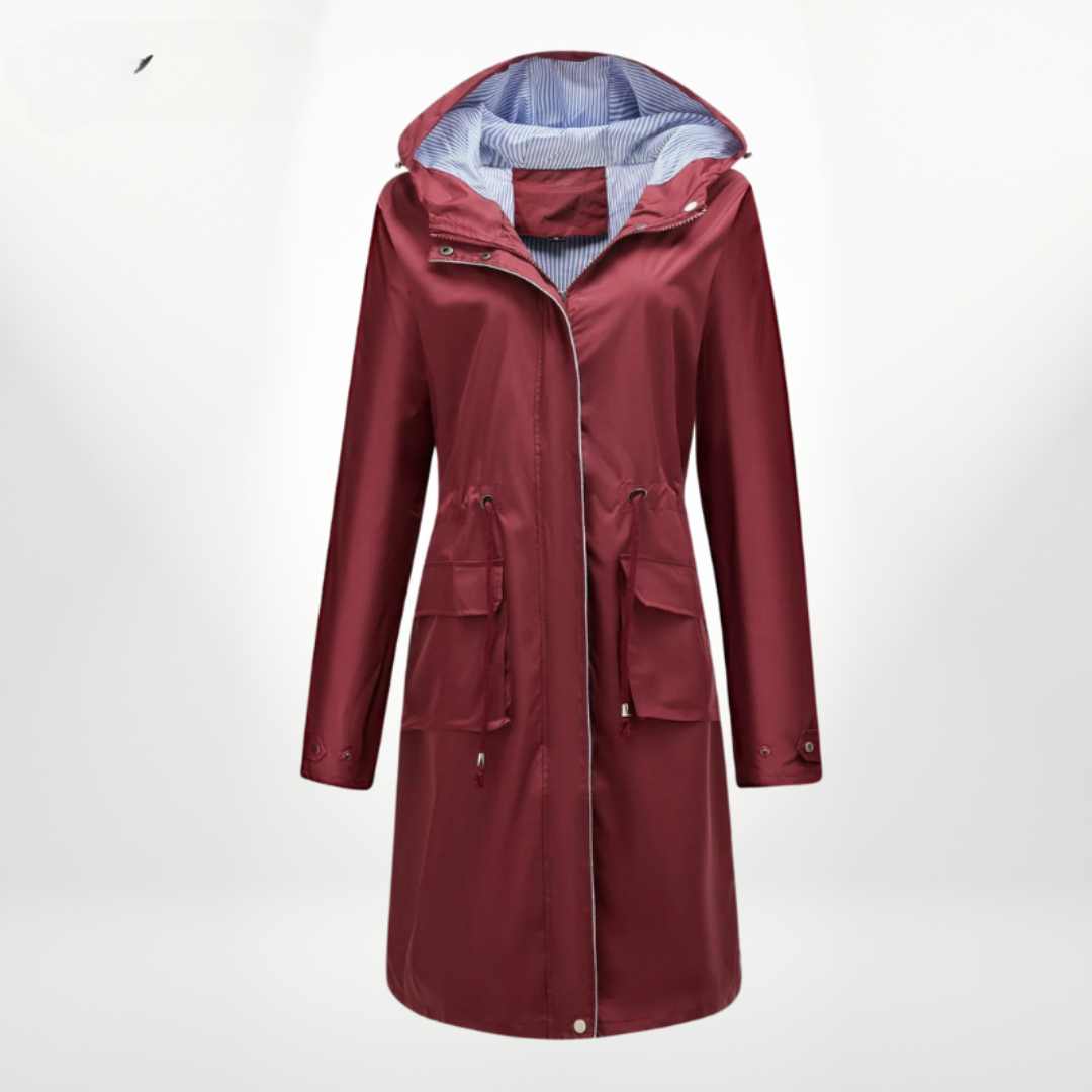 Structured Rain Jacket with Hood and Drawstring Waist Modeberg Bern
